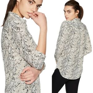 Equipment Snake Print Silk Long Sleeve Blouse Small